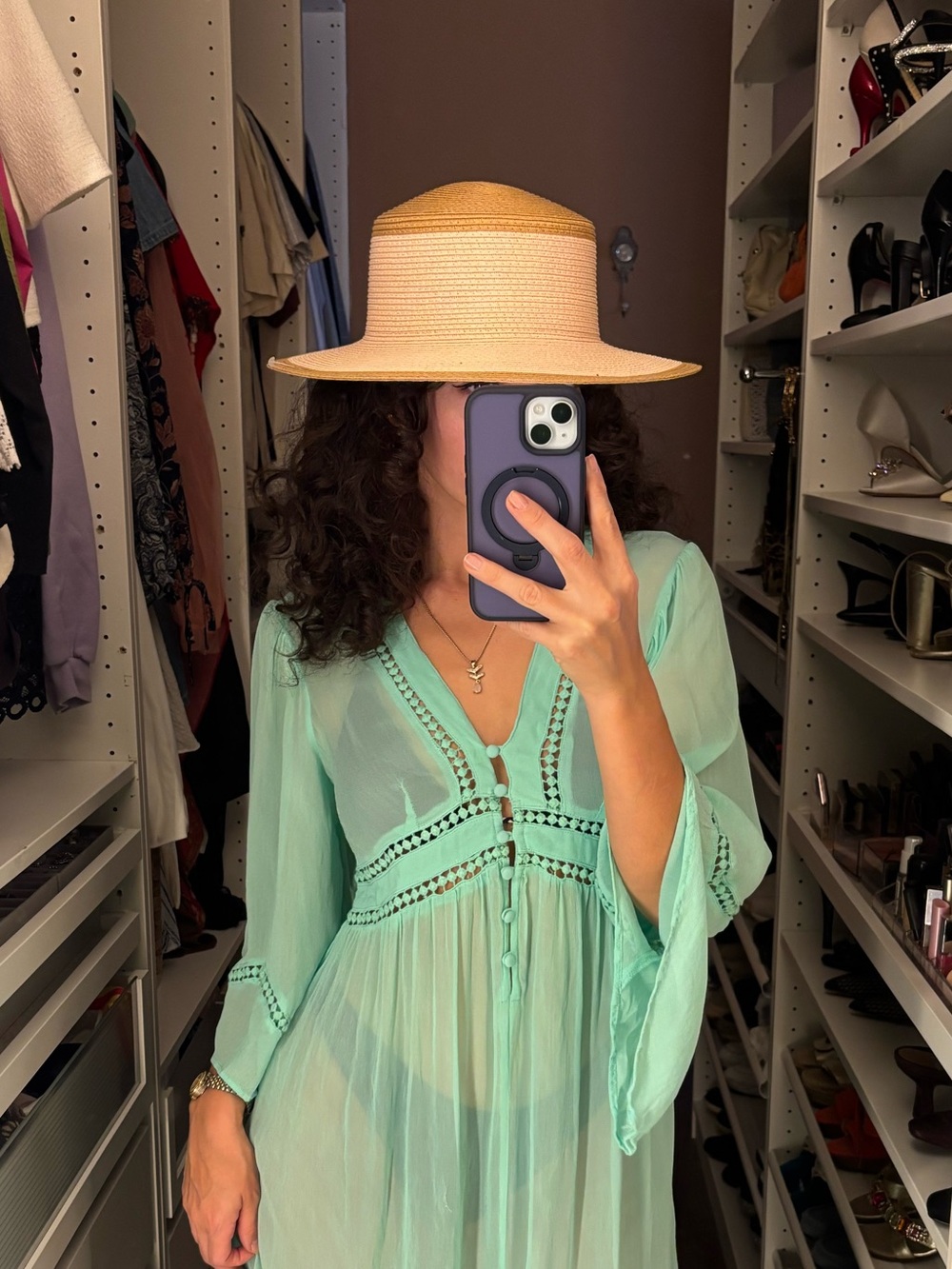 Free People Wide-Brim Boater Hat in Blush and Natural Trim